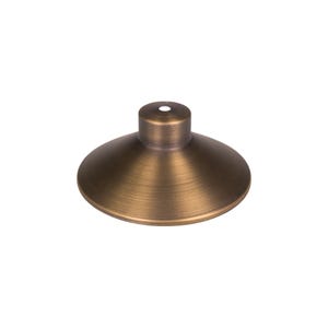 VOLT® Flat Hat 7" brass shade for path and area lights for lighting driveways, sidewalks, patios, and landscapes.