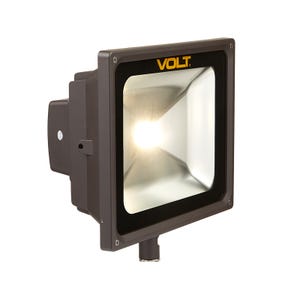 VOLT® 120V 50W LED Flood Light with knuckle illuminated.