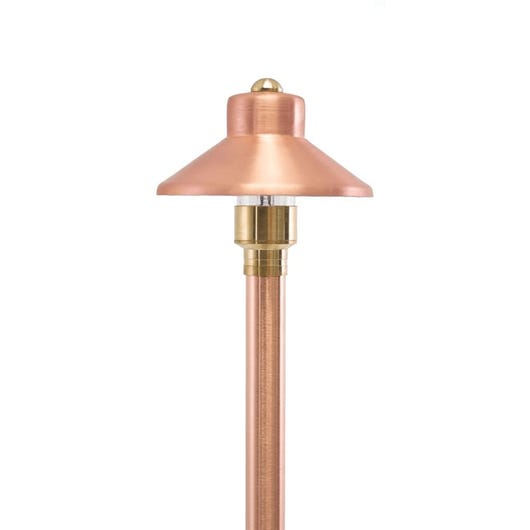Flat Hat Copper Path Light 5 Shade, Copper Outdoor Lighting Low Voltage