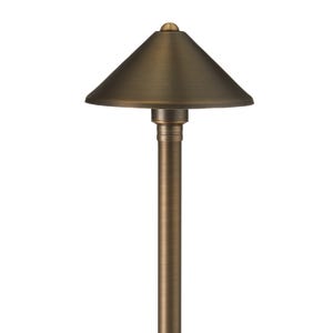 VOLT® Conehead Brass path & area light for driveways and sidewalks.