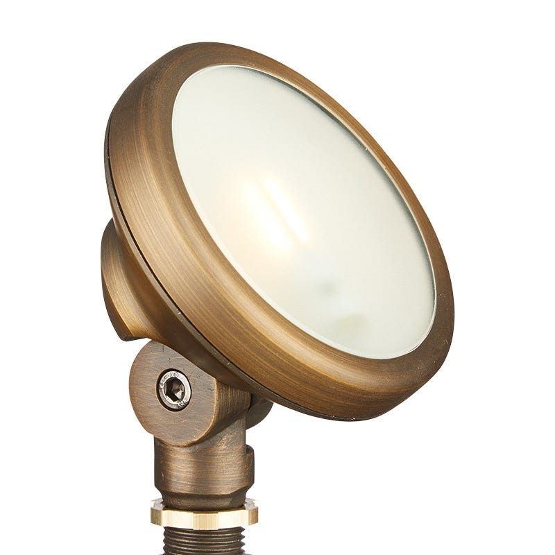 4" Solid Brass Low Voltage Wall-Mount Light Antique Brass Finish & Free LED Bulb 