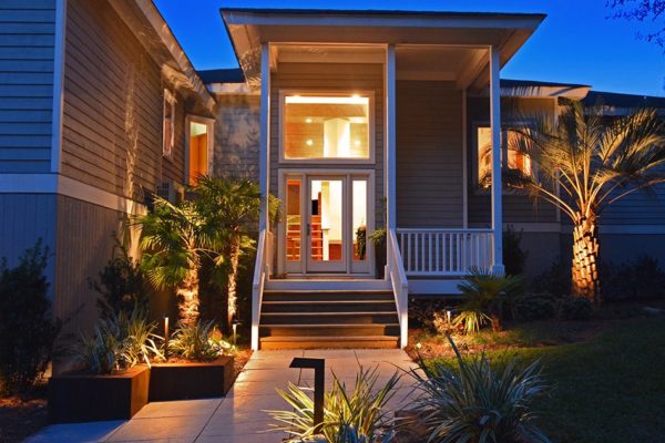 Landscape Lighting at the Entrance of a Home