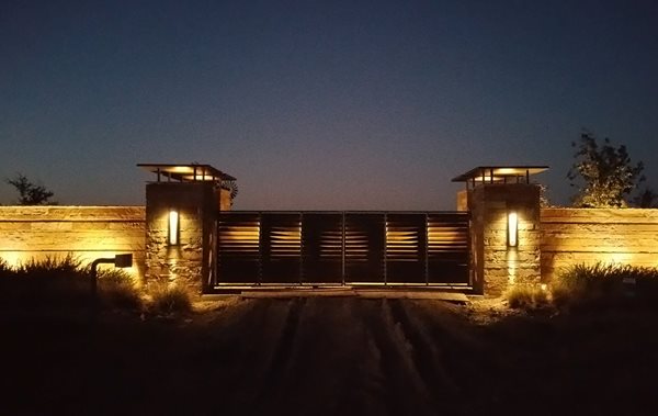 Entrance Gate Illuminated with Flood Lights