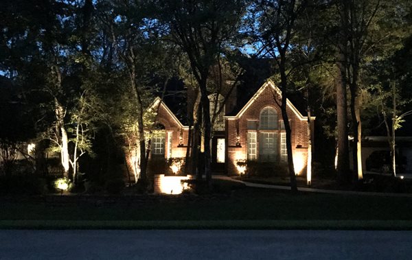 Spot Lights illuminating the front of a home